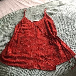 ASTR The Label Eyelet Wrap Tank